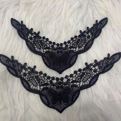 Quality New Style Water Soluble Polyester Embroidery Customizable Width Neck Lace Trim for Ladies' Dress Pajamas factory
