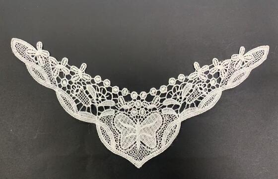 Quality New Style Water Soluble Polyester Embroidery Customizable Width Neck Lace Trim for Ladies' Dress Pajamas factory