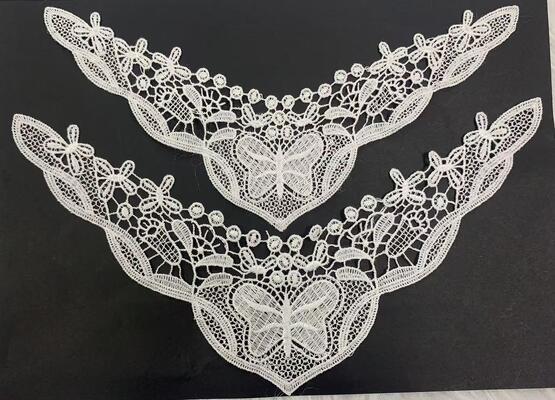 Quality New Style Water Soluble Polyester Embroidery Customizable Width Neck Lace Trim for Ladies' Dress Pajamas factory
