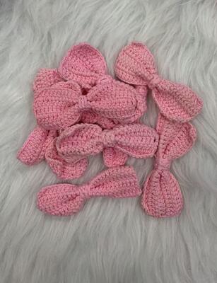 Quality Pure Hand-Knitted Crochet Bowknot Children's Hair Accessory DIY Ornaments Auxiliary Materials Finished Lace Product factory