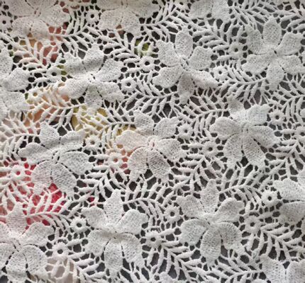 Quality High Quality Flower Embroidery Lace Fabric Water Soluble Polyester for Ladies' Garments and Bags factory