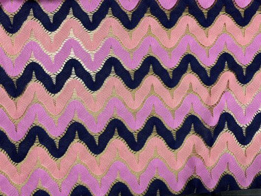 Quality Ethnic Style DIY Sofa Cover Fine Canvas Printed Wavy Stripes Lace Fabric for Dormitory Tablecloth and Bag Fabric factory