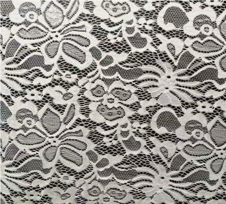 Quality Nylon Spandex Stretch Lace Fabric Elastic Hollow Flower Knitting Mesh for Female Wedding Dresses and Garments Accessories factory