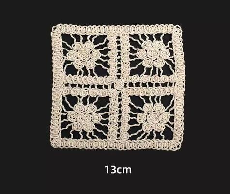 Quality Vintage 3D Lace Table Mat Hollowed Out Embroidery Coasters Shot Decorative Props Soft Cotton Home Fabric Square factory