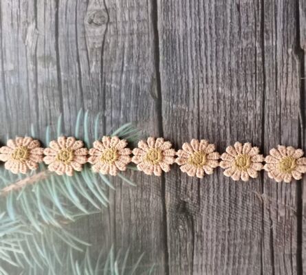 Quality 1.5cm French Lace Daisy Flower Water Soluble Embroidery Trim for Children's Dresses Shoes & Bags Decoration factory