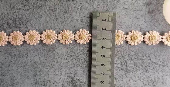 Quality 1.5cm French Lace Daisy Flower Water Soluble Embroidery Trim for Children's Dresses Shoes & Bags Decoration factory