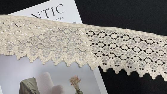 Quality HIGH-QUALITY COTTON WATER-SOLUBLE CUSTOM EMBROIDERY LACE FOR WEDDING AND PARTY DRESSES factory