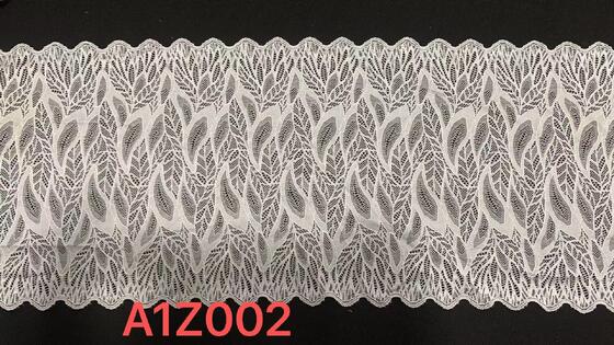 Quality French Lace Trim with Leaf Flower Wave Edge in Nylon/Spandex Blend 25.5CM Width for Women's Clothing factory