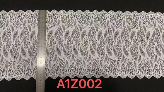 Quality French Lace Trim with Leaf Flower Wave Edge in Nylon/Spandex Blend 25.5CM Width for Women's Clothing factory