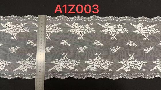 Quality Classic Retro Style Floral Mesh Elastic Lace Trim 22.5cm Width Nylon/Spandex for Wedding Veil Decoration factory