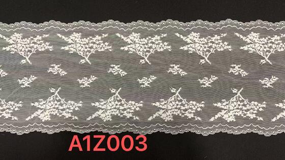 Quality Classic Retro Style Floral Mesh Elastic Lace Trim 22.5cm Width Nylon/Spandex for Wedding Veil Decoration factory