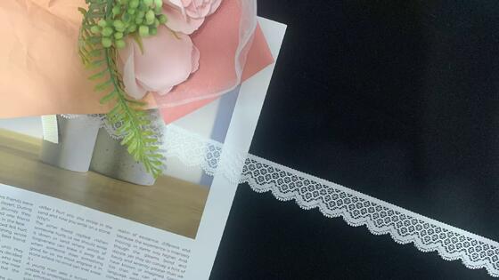 Quality Stretch Lace Trim with Nylon Spandex Material, 2.5cm Width, and Floral Pattern for Lingerie and Bridal Sewing factory