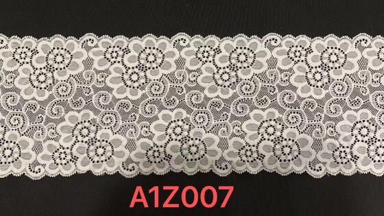 Quality Retro European Floral Elastic Lace Trim with 15.5cm Width and Nylon/Spandex Blend for Women's Dresses factory