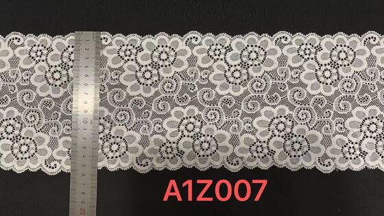 Quality Retro European Floral Elastic Lace Trim with 15.5cm Width and Nylon/Spandex Blend for Women's Dresses factory