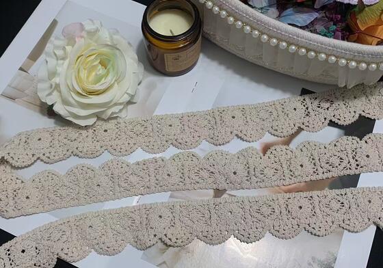 Quality 4cm Water-Soluble Guipure Lace Trim with Rope Embroidery for Women's Summer Vest Dress factory