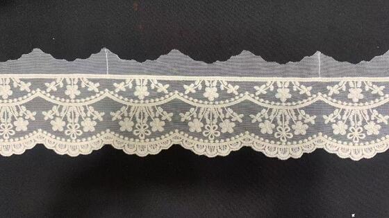 Quality Exquisite French Wave Pattern Eco-Friendly Voile Lace with Water-Soluble Mesh and Embroidery Stretch Fabric factory