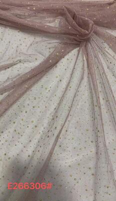 Quality Elegant Boho Luxury Hot Stamping Mesh with Small Foil Dot Pattern Design Polyester Mesh Fabric for Wedding Skirt Hem factory