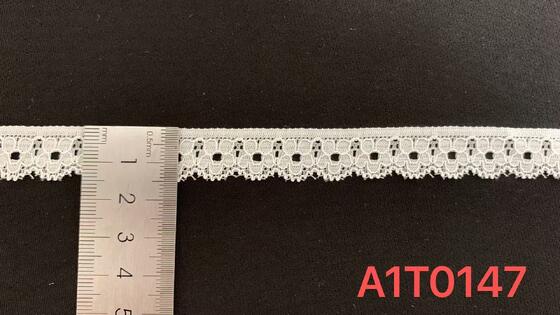 Quality Elegant Tiny Floral Openwork Elastic Lace, Skin-Friendly Nylon Spandex with 1.5CM Width for Wedding Dress & Lingerie Decor factory