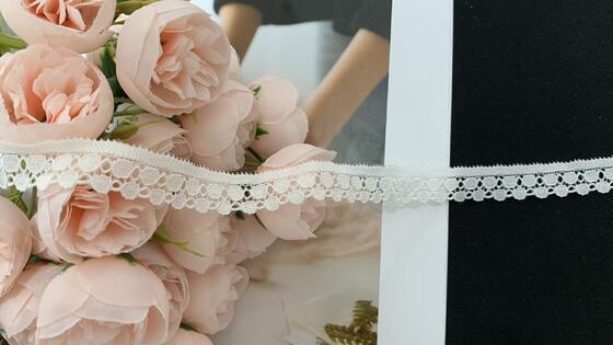 Quality Vintage Scalloped Openwork Nylon Spandex Lace Trim, Soft Elastic for Boho Dress & Bridal Handcraft Embellishment factory