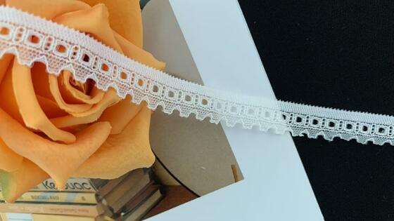 Quality Soft Crescent Edge Grid Openwork Nylon Spandex Elastic Lace Trim for Casual Outfit Vintage Handcraft Embellishment factory