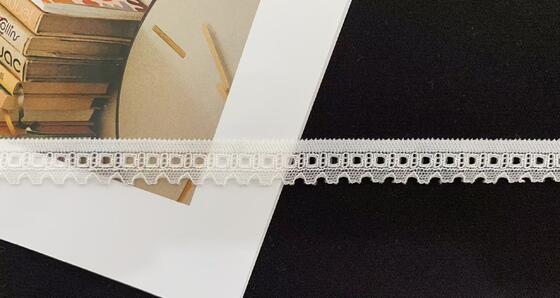 Quality Soft Crescent Edge Grid Openwork Nylon Spandex Elastic Lace Trim for Casual Outfit Vintage Handcraft Embellishment factory