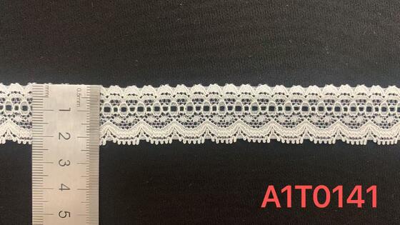 Quality Elegant Tiny Picot Fringe Dual-Wave Nylon Spandex Elastic Lace Trim for Lingerie Nightwear, Wedding Dress and DIY Decor factory