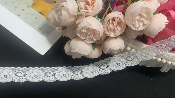 Quality Classic Scroll Floral Openwork Nylon Spandex Lace Trim for Lingerie Wedding Gown Casual Dress DIY Decro factory