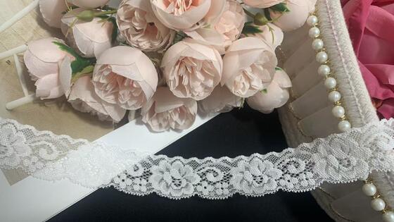 Quality Classic Scroll Floral Openwork Nylon Spandex Lace Trim for Lingerie Wedding Gown Casual Dress DIY Decro factory