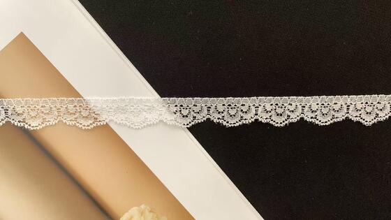 Quality French Wave Pattern Eco-Friendly Voile Lace Trim with Fine Woven Texture for Wedding & Garments Decor factory