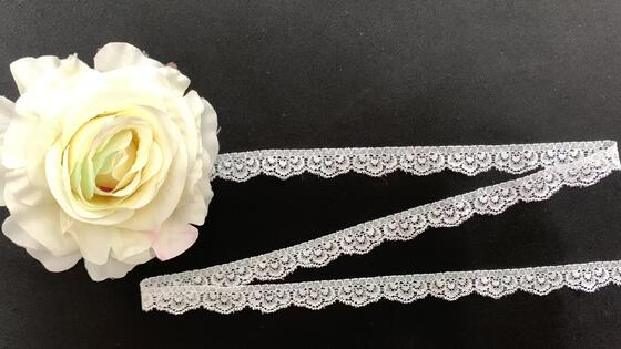 Quality French Wave Pattern Eco-Friendly Voile Lace Trim with Fine Woven Texture for Wedding & Garments Decor factory