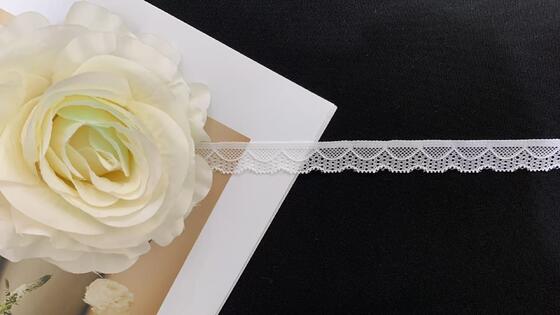 Quality Delicate Wavy Grid knit Lace Trim with Fine Weave for Wedding & Apparel Embellishment factory