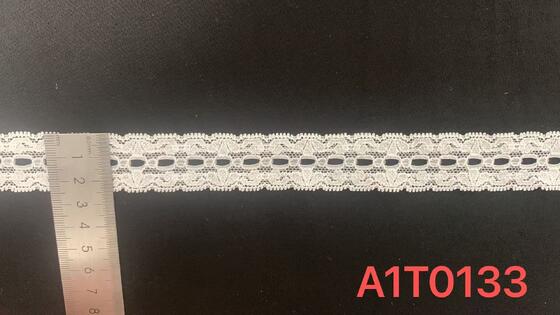 Quality Fine Knitted Lace Trim With Central Eyelet Design, Perfect For Adding Delicate Charm To Any Outfit factory