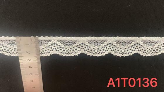 Quality 2.5cm Exquisite French Wave Pattern Eco-Friendly Nylon Lace Trim With Hollow-out Design For Garment Decoration factory