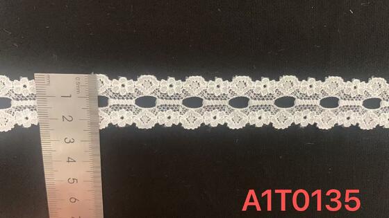 Quality 2.5cm Delicate Floral Nylon Lace Trim with Symmetrtrical Openwork & Eyelet Hole Design for Women's Dresses, Lingerie and Garment Decor factory