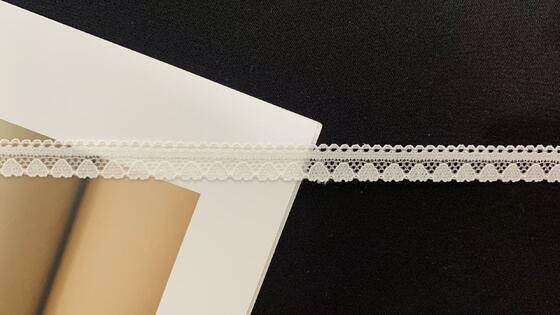 Quality 1cm Sweetheart Stretch Lace Trim, Delicate Knitted Heart Pattern Elastic Border for Dresses and Lingerie factory