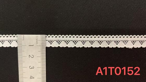 Quality 1cm Sweetheart Stretch Lace Trim, Delicate Knitted Heart Pattern Elastic Border for Dresses and Lingerie factory