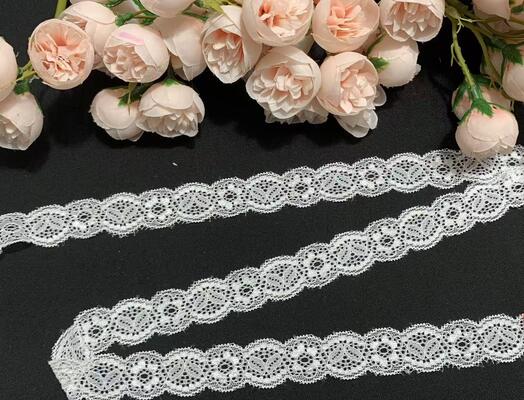 Quality 2.5cm Classic Double-sided Wavy Floral French Lace Elastic Luxury Fancy Accessory for Women/Children's Decorative Clothing Shoes factory