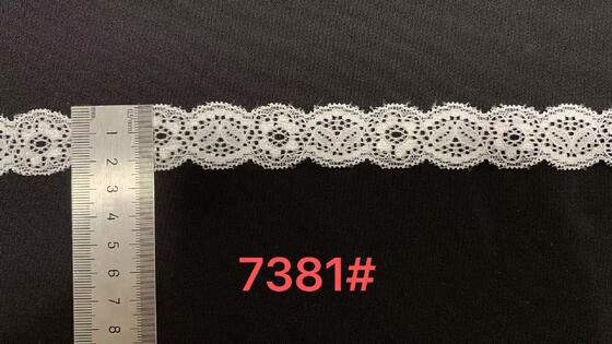 Quality 2.5cm Classic Double-sided Wavy Floral French Lace Elastic Luxury Fancy Accessory for Women/Children's Decorative Clothing Shoes factory