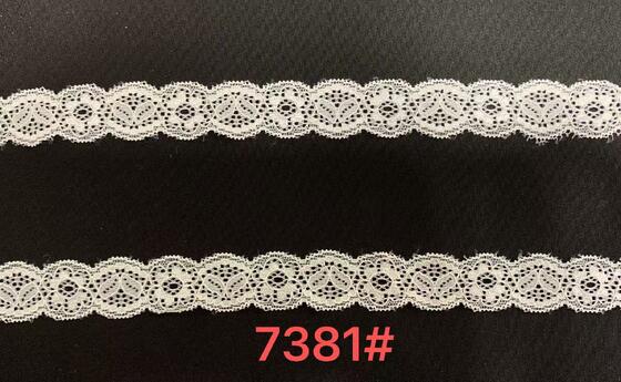 Quality 2.5cm Classic Double-sided Wavy Floral French Lace Elastic Luxury Fancy Accessory for Women/Children's Decorative Clothing Shoes factory