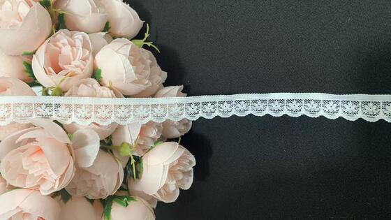 Quality 1.5cm Classic Hollow-out Flower Pattern Soft Stretch Lace Trim for Underwear , Dresses and DIY Sewing Projects factory