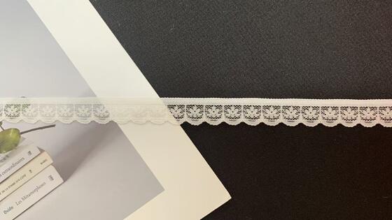 Quality 1.5cm Classic Hollow-out Flower Pattern Soft Stretch Lace Trim for Underwear , Dresses and DIY Sewing Projects factory
