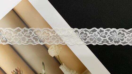 Quality 3CM Elegant Hollow Floral Pattern Skin-Friendly Stretch Lace Trim for Lingerie, Evening Dresses & Handmade Sewing Crafts factory