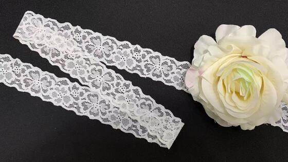 Quality 3CM Elegant Hollow Floral Pattern Skin-Friendly Stretch Lace Trim for Lingerie, Evening Dresses & Handmade Sewing Crafts factory