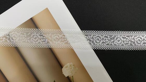 Quality Premium 3cm Floral Hollow Lace Tape High Elastic Comfort Lingerie Trim for Garment Sewing DIY factory