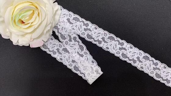 Quality 3cm Exquisite Hollow Flower Elastic Lace Border Flexible Sewing Accessory for Lingerie & Evening Gowns factory