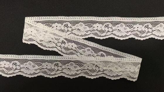 Quality 3.5cm Romantic Hollow Floral Elastic Lace Trim Soft Against Skin for Bridal Dresses & Custom Apparel Making factory