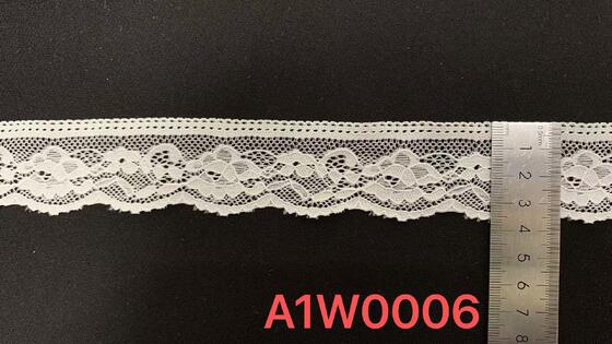 Quality 3.5cm Romantic Hollow Floral Elastic Lace Trim Soft Against Skin for Bridal Dresses & Custom Apparel Making factory