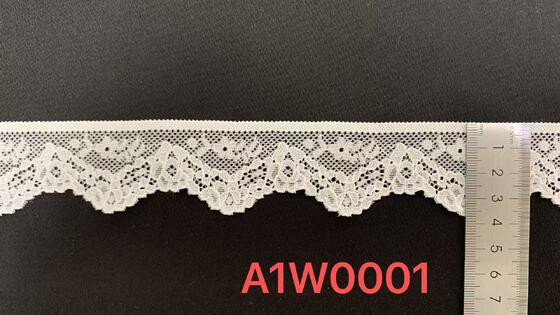 Quality 3.5cm White French Lace Trim (Nylon/Spandex) Elastic Bridal Lace for Garment Accessories & Home Decor-A1W0001 factory