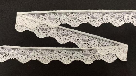 Quality 3.5cm White French Lace Trim (Nylon/Spandex) Elastic Bridal Lace for Garment Accessories & Home Decor-A1W0001 factory
