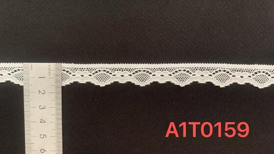 Quality 1.5cm Classic White Hollow-out Lace Trim with Diamond Pattern and Scalloped Border for Wedding and Children's Clothing factory
